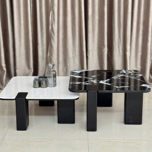 BỘ BÀN TRÀ ĐÔI HÌNH VUÔNG MẶT ĐÁ HIỆN ĐẠI