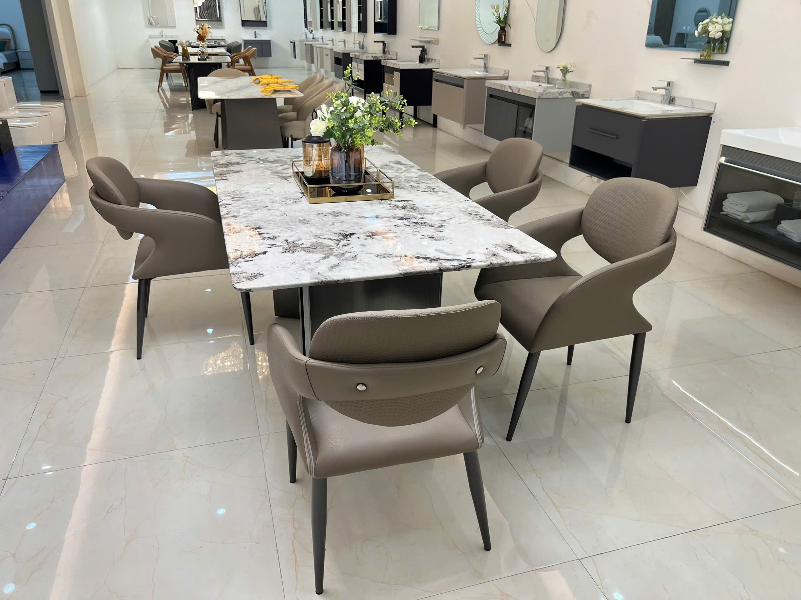 BỘ BÀN ĂN MẶT ĐÁ CHÂN KHỐI HIỆN ĐẠI - Ảnh 4