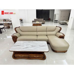 SOFA GỖ MUN DA BÒ CAO CẤP